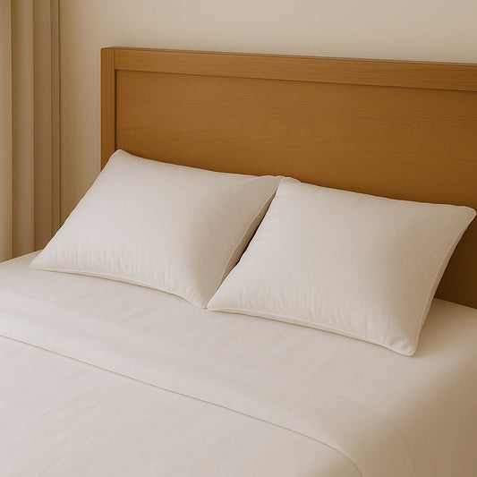 Almofada de fibra de toque de penas. Firmeza média-alta