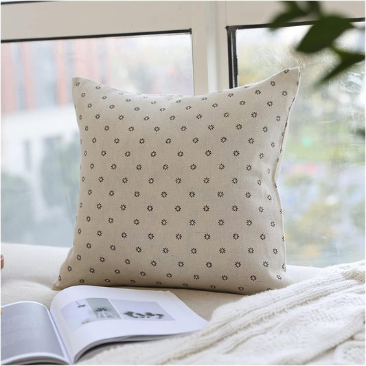 Capa de almofada em Linho Natural e Algodão Terracota: elegância minimalista para sua casa.