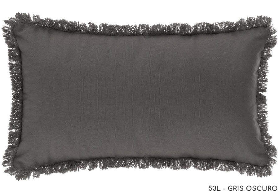 Funda de Cojín puntilla. 30 cmx 50cm. Color Gris oscuro. - Oma Home