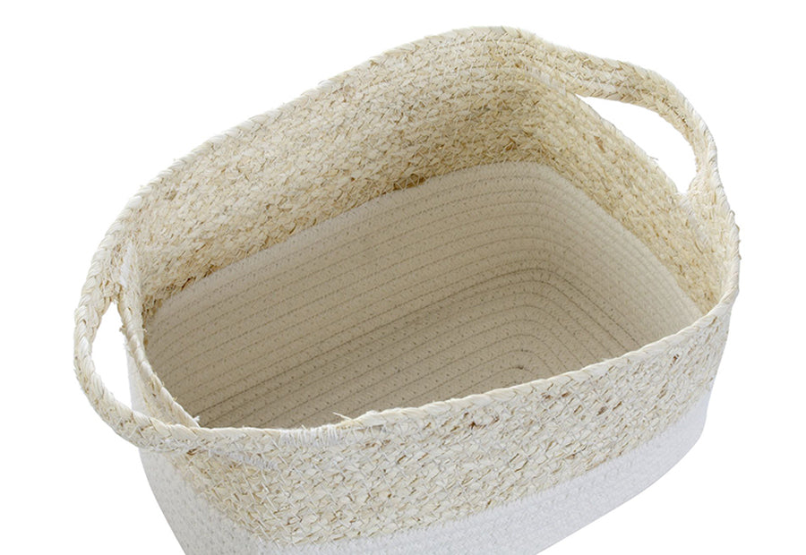 Cesta de algodón y fibra de maíz. - Oma Home