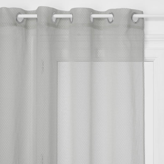 Cortina con patrón geométrico. Color Gris. 140cm x 240cm - Oma Home