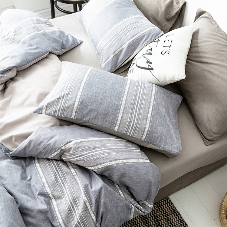 Funda de almohada con estampado de franjas, reversible. - Oma Home
