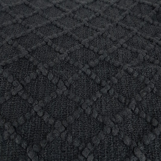 Manta de punto con flecos. Color gris oscuro. - Oma Home