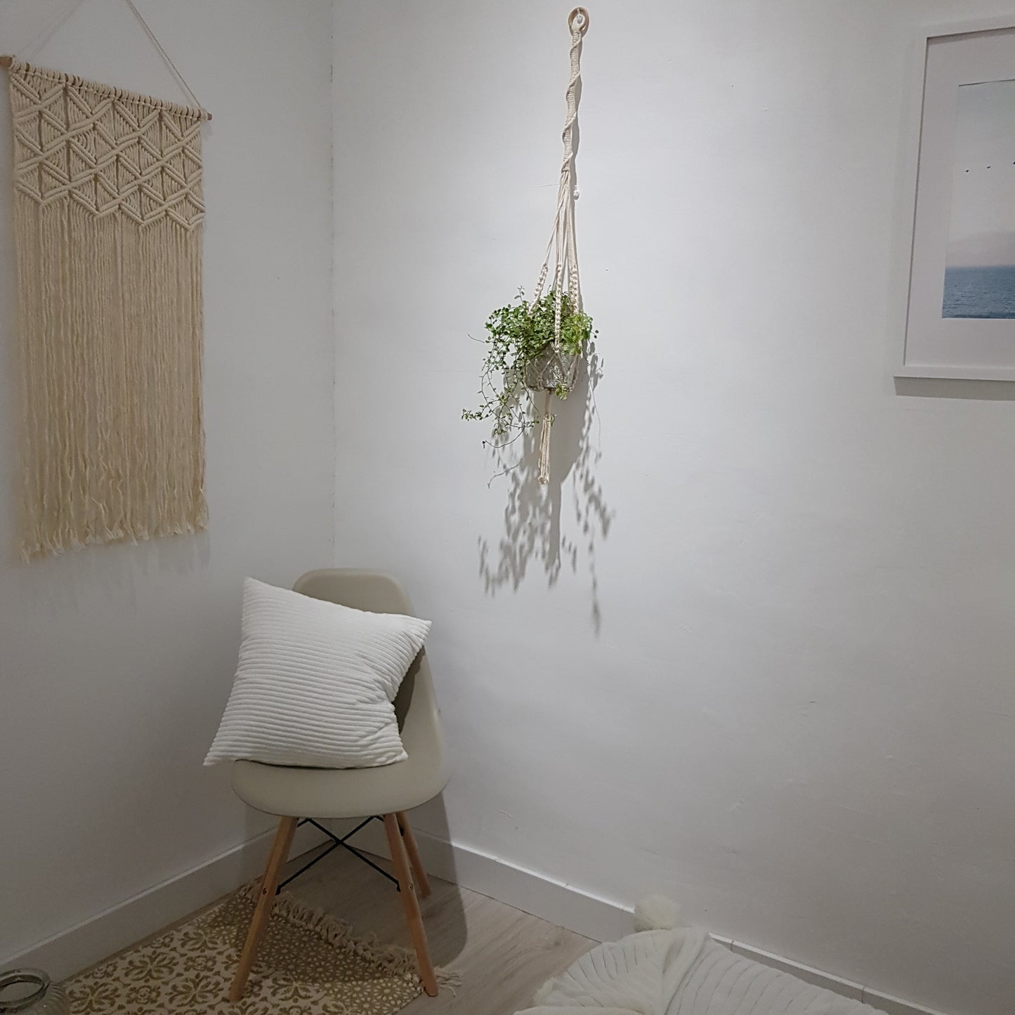 Funda de cojín franjas pelo corto. Color blanco. - Oma Home