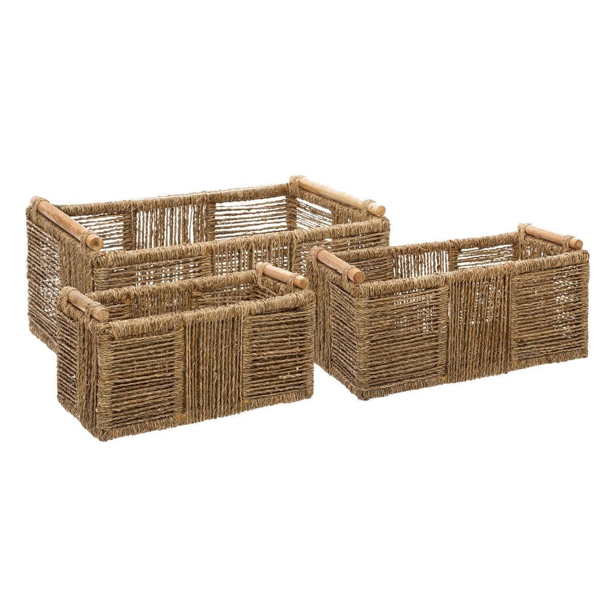 Cesta tipo caja, de cuerda. - Oma Home