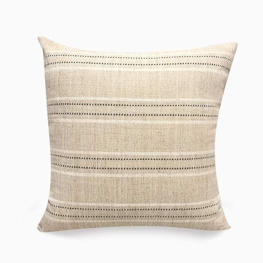 Funda de Cojín Rayas y puntos. Beige - Oma Home