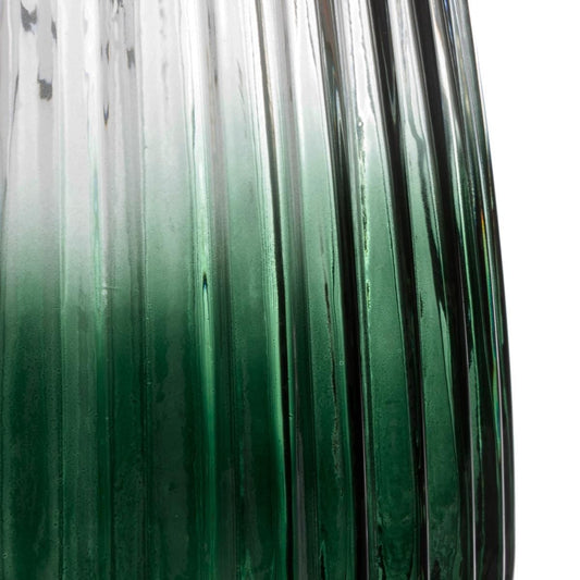 Portavelas alto de vidrio y asa metálica. Color Verde. Altura 29cm. - Oma Home