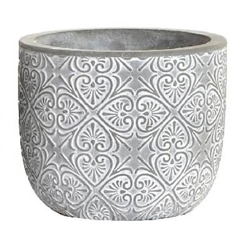 Plantador de cimento elegante e durável com figuras. Ideal para Exteriores e Interiores.