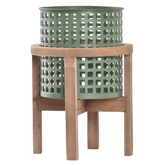 Plantador de madeira e metal. Elegância natural para interiores e exteriores. Forte, durável e fácil de limpar