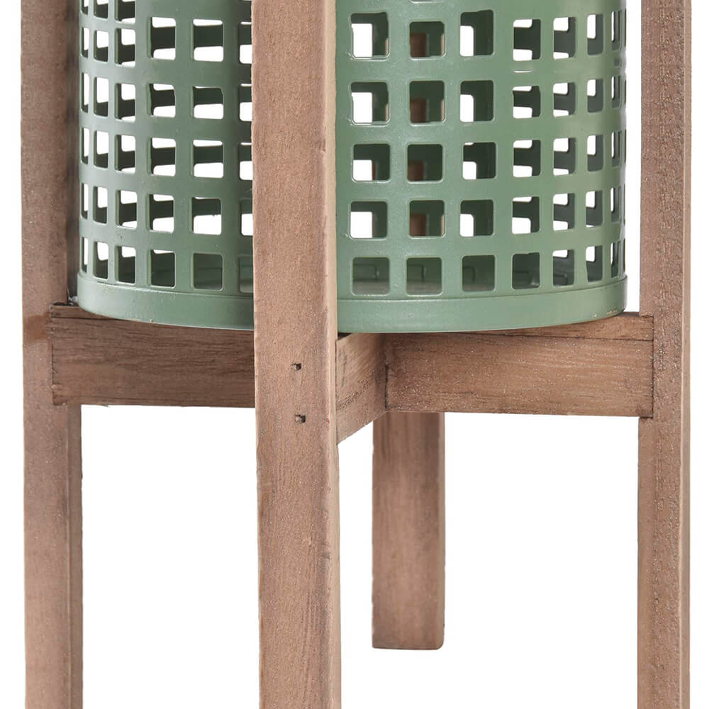 Plantador de madeira e metal. Elegância natural para interiores e exteriores. Forte, durável e fácil de limpar