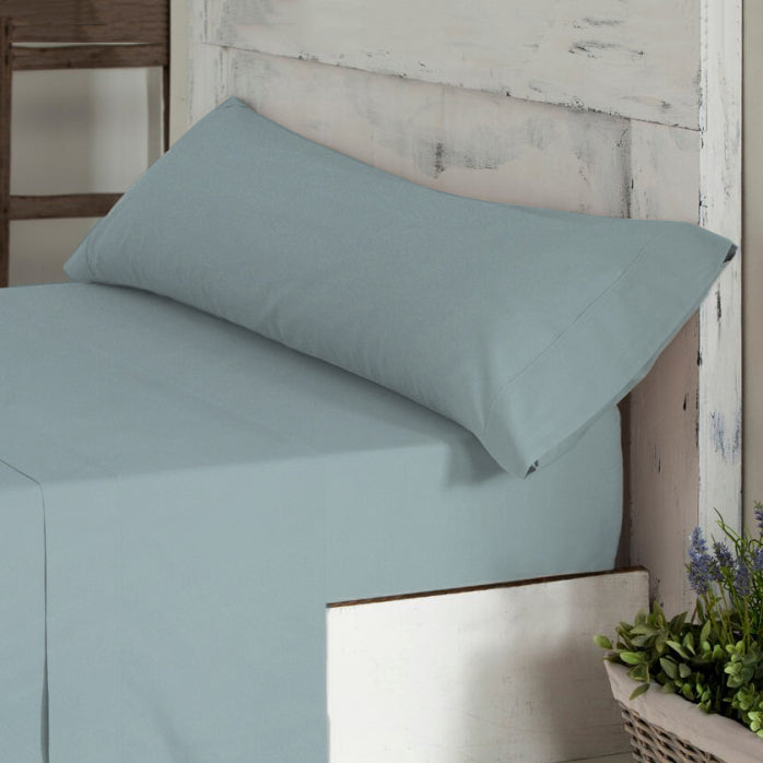 Funda de almohada 100% Algodón Peinado. Color Aguamarina. - Oma Home