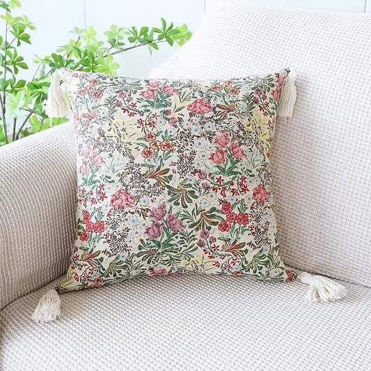 Funda de cojín con flores jacquard rosa: Elegancia y Estilo para tu Hogar.