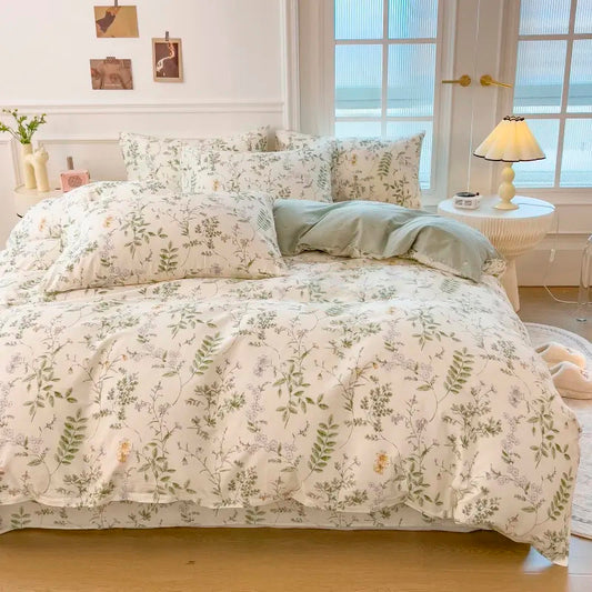 Funda Nórdica 100% Algodón Reversible Floral Botánico| Cama 90, 135/150, 180 + Almohadas