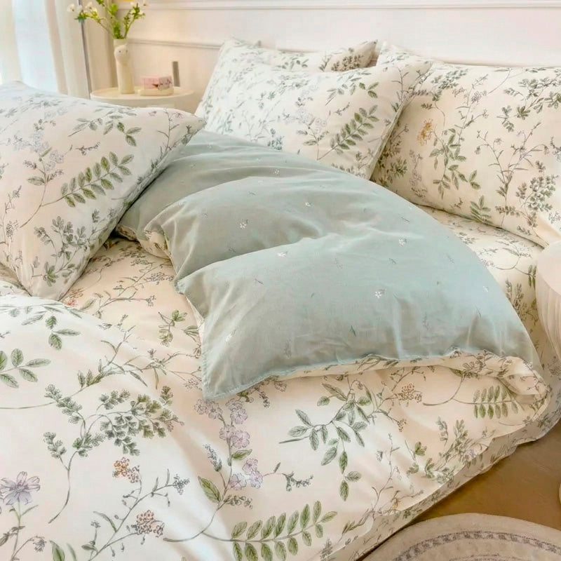 Funda Nórdica 100% Algodón Reversible Floral Botánico| Cama 90, 135/150, 180 + Almohadas