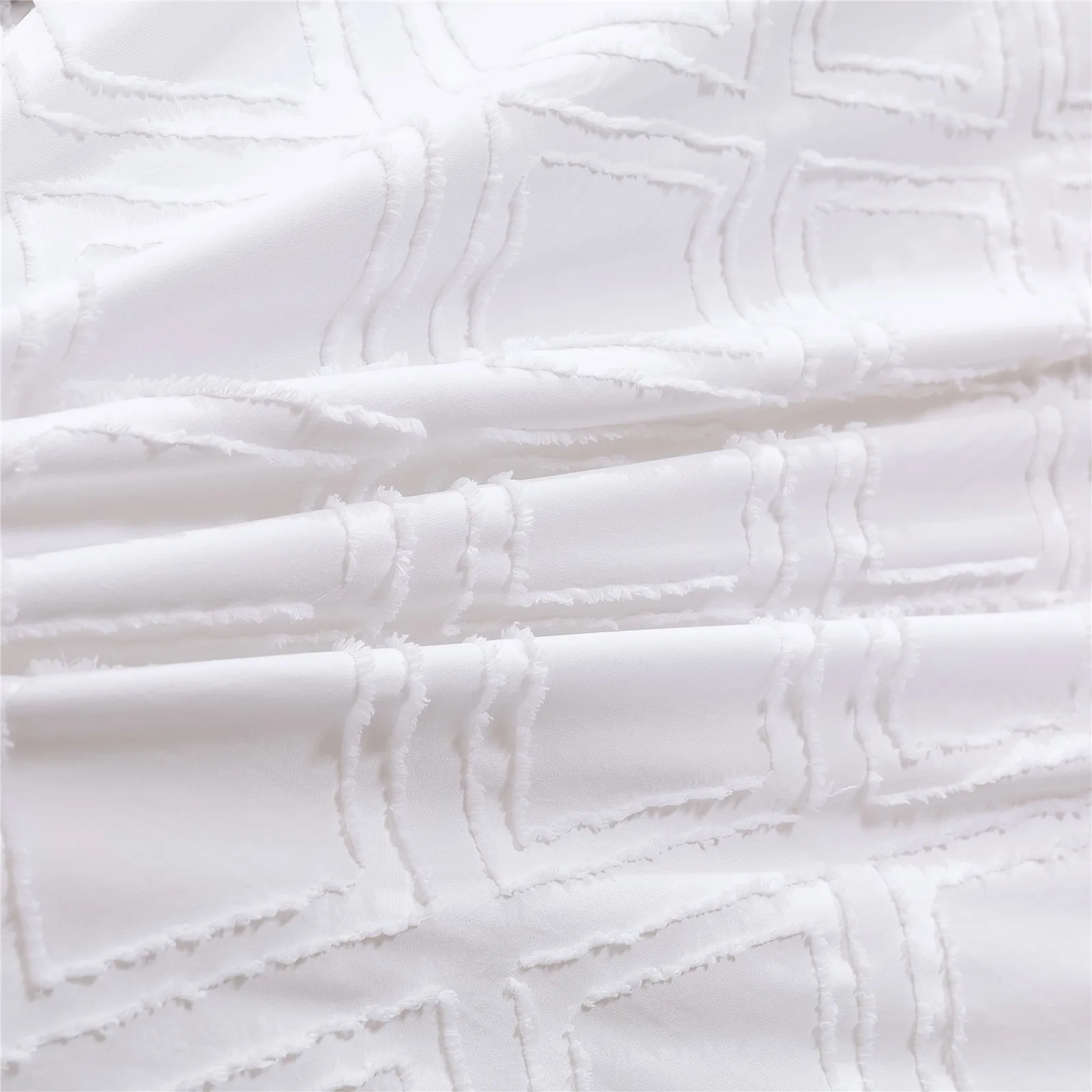 Funda Nórdica blanca con rombos en relieve, moderna y extra suave.