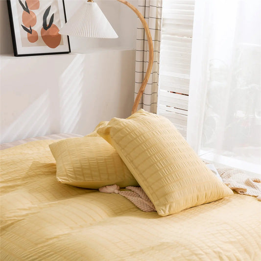Funda Nórdica Rayas Amarillo con Relieve y suave al tacto.
