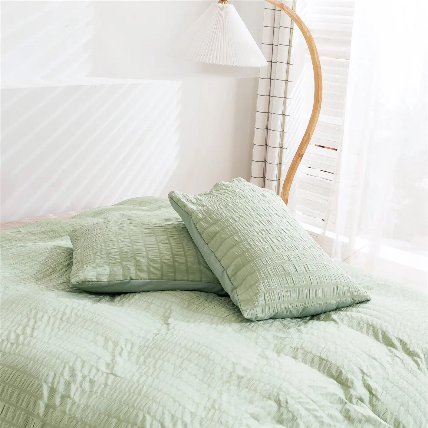 Funda Nórdica Rayas Verde con Relieve y suave al tacto.
