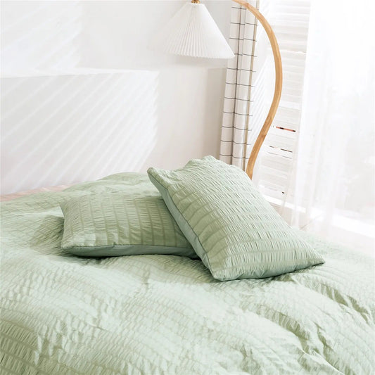 Funda Nórdica Rayas Verde con Relieve y suave al tacto.