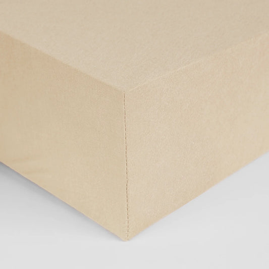 Sábana Bajera Beige 100% Algodón extra suave 180 hilos. Calidad premium.