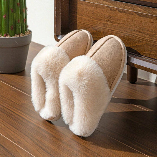 Zapatillas de casa con pelo suave marrón
