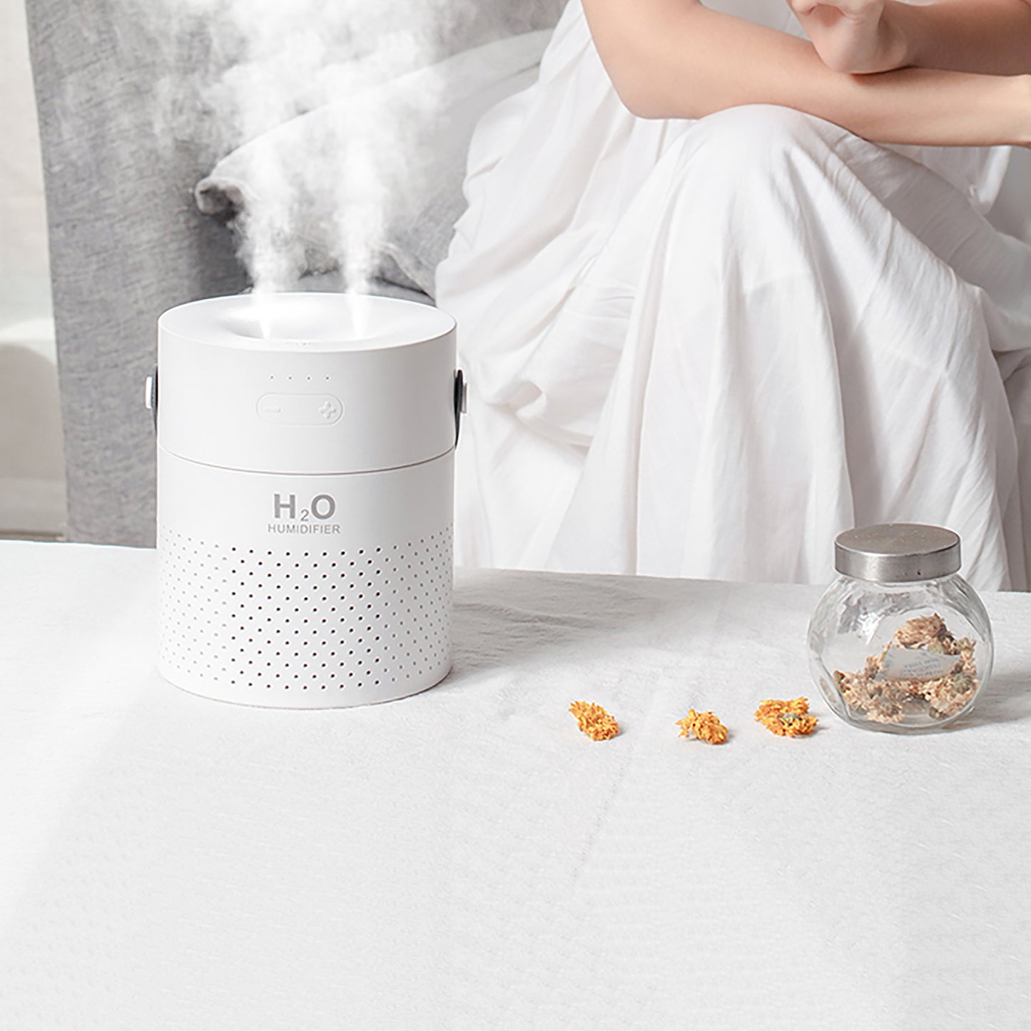 Humidificador Portátil Cylinder. Color Blanco. - Oma Home