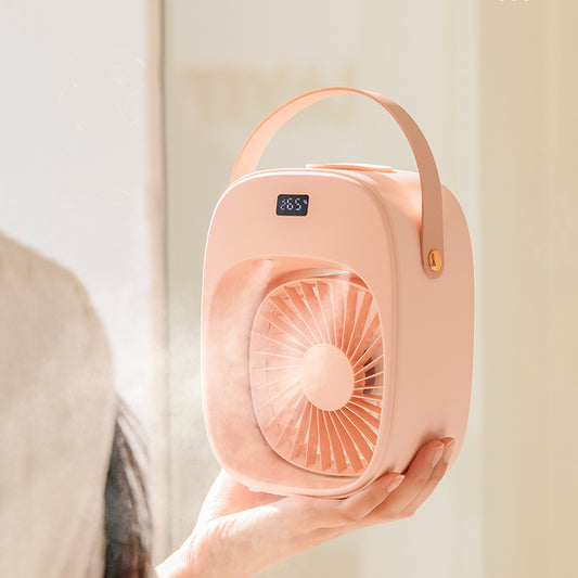 Ventilador humidificador portátil. Color rosa. - Oma Home