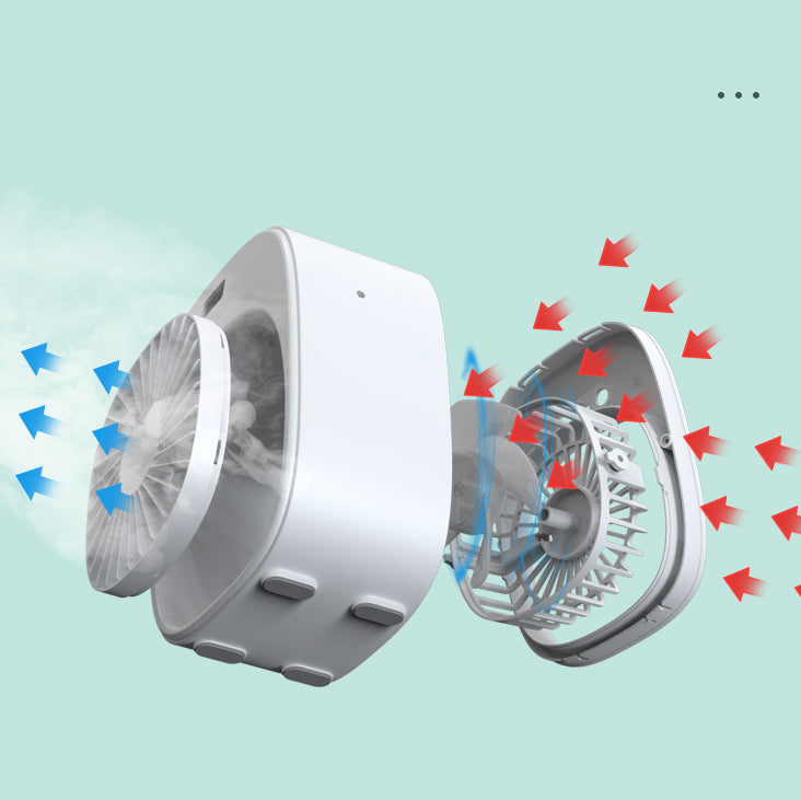 Ventilador humidificador portátil. Color blanco. - Oma Home