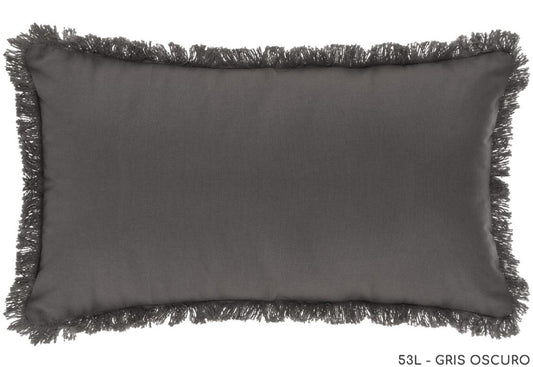 Funda de Cojín puntilla. 30 cmx 50cm. Color Gris oscuro. - Oma Home