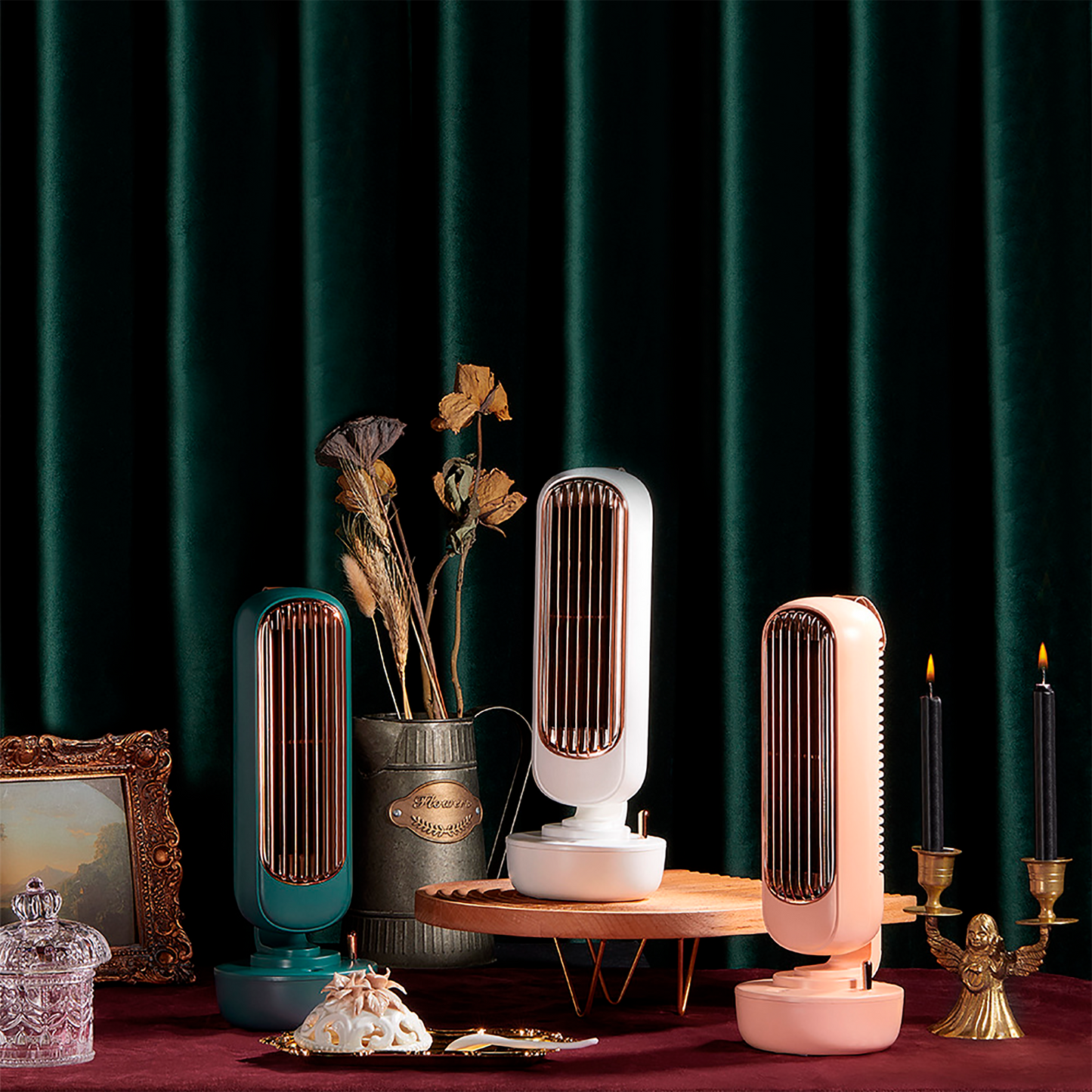 Ventilador humidificador. Color rosa. - Oma Home