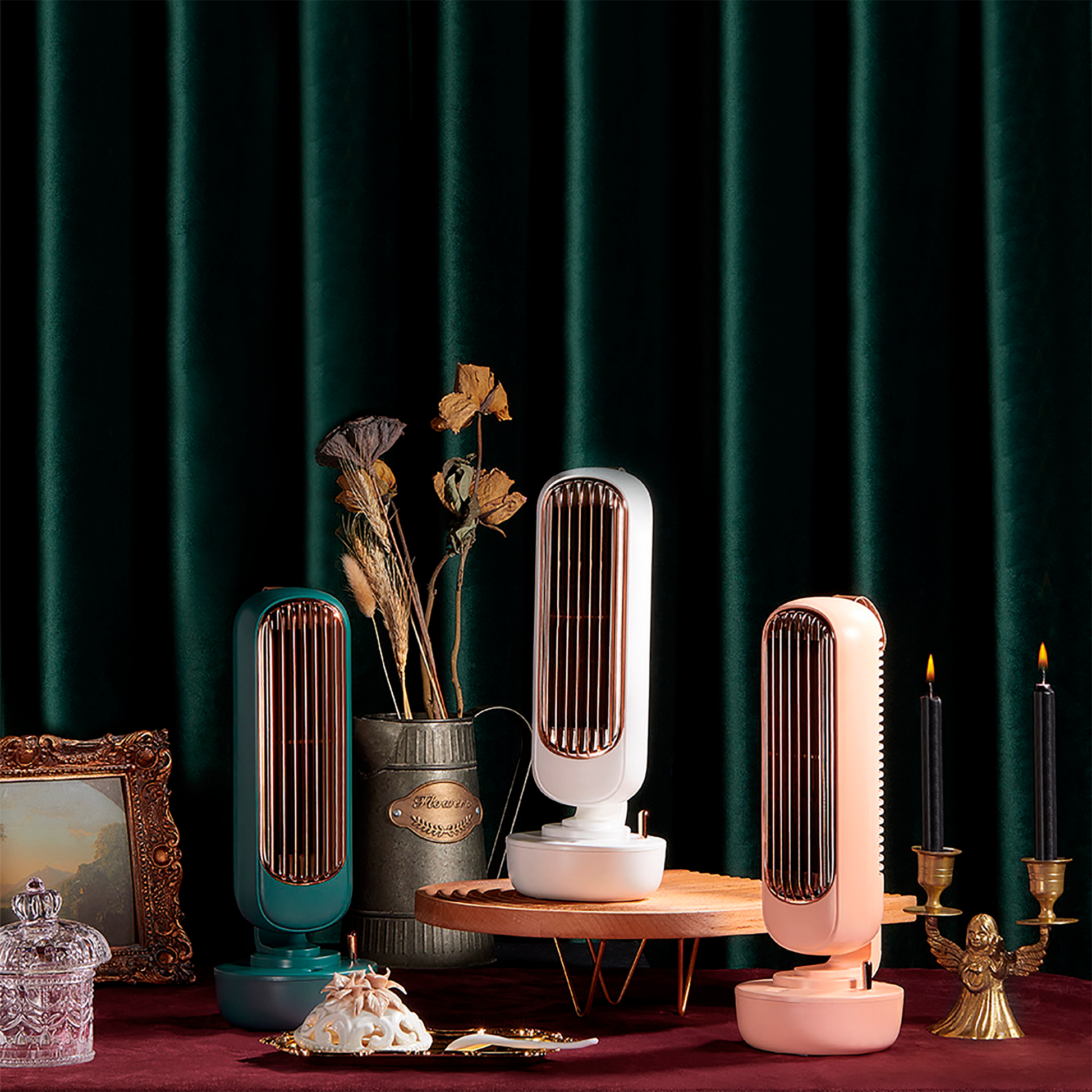 Ventilador humidificador. Color rosa. - Oma Home