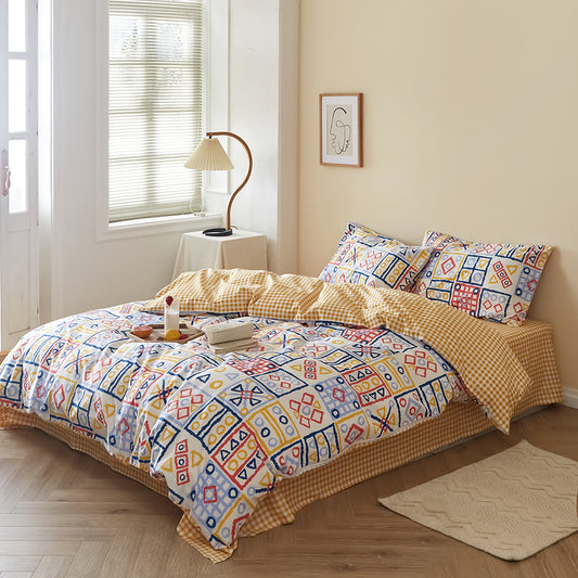 Funda nórdica reversible con estampado multicolor. - Oma Home