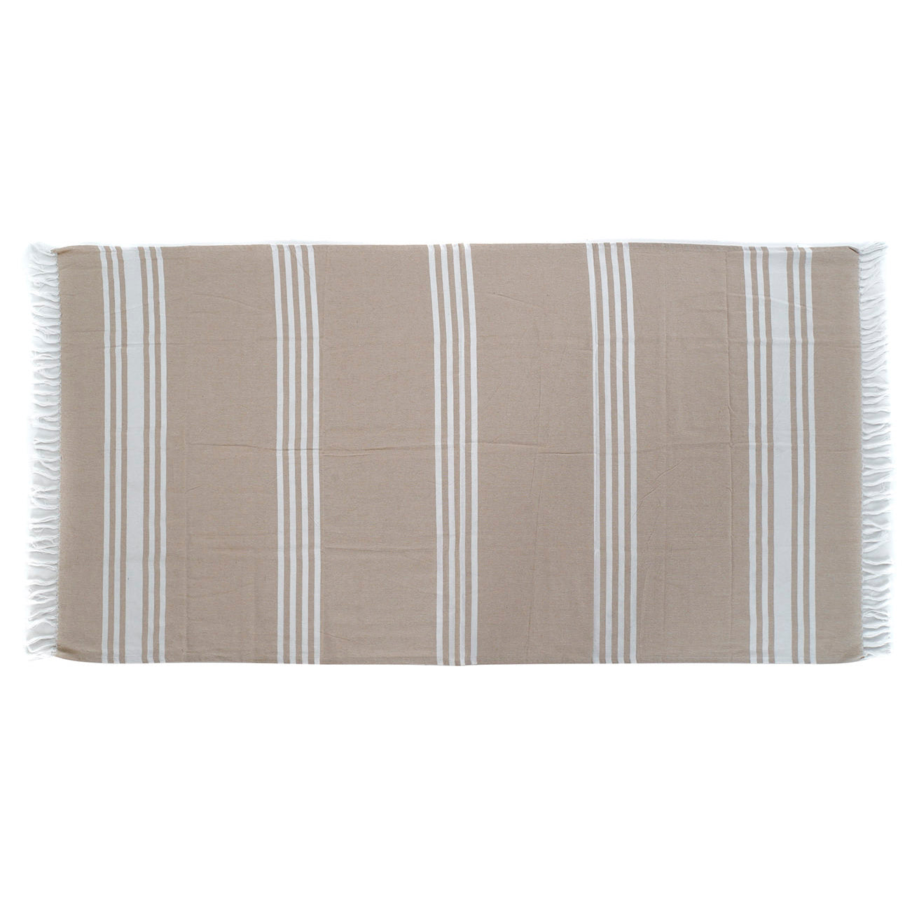 Manta-Pareo de algodón. Color beige. - Oma Home