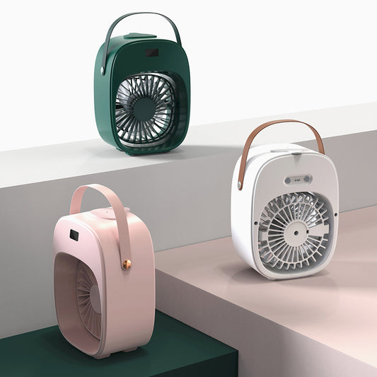 Ventilador humidificador portátil. Color rosa. - Oma Home