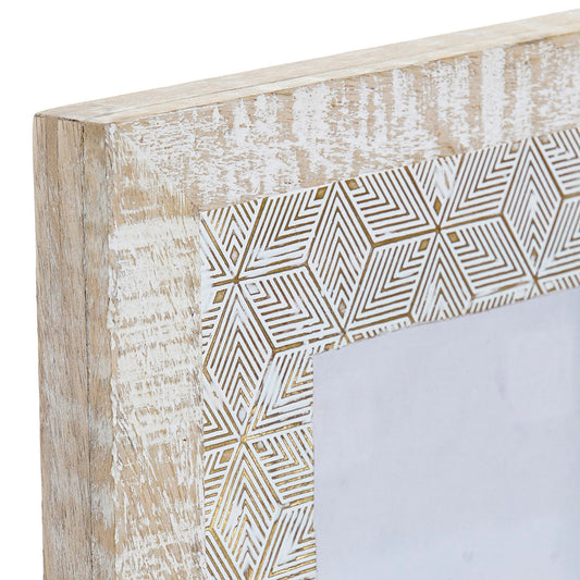 Marco de fotos madera 10 x15 cm. Aplique dorado. - Oma Home