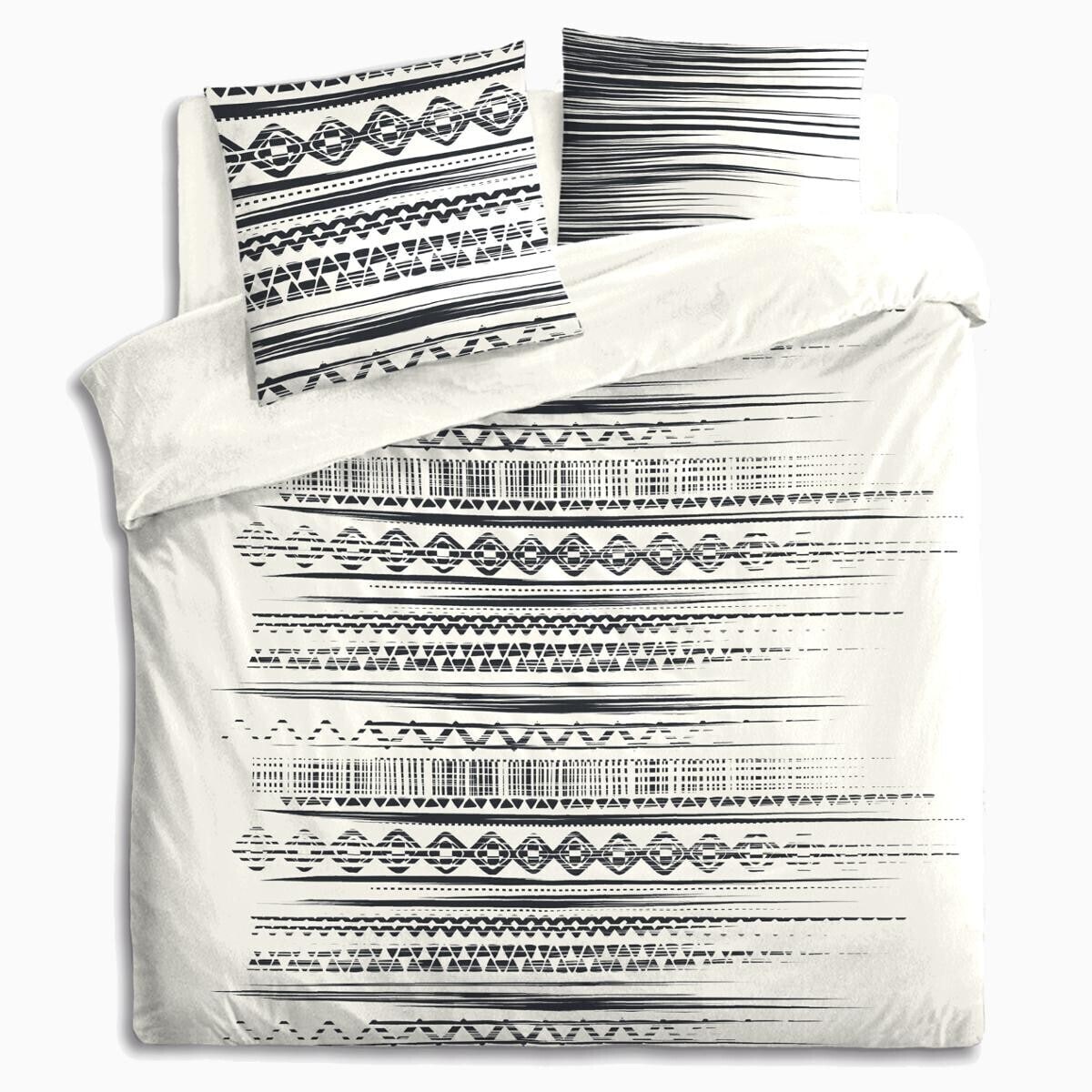 Funda nórdica reversible con estampado Étnico. Color Blanco y negro. - Oma Home