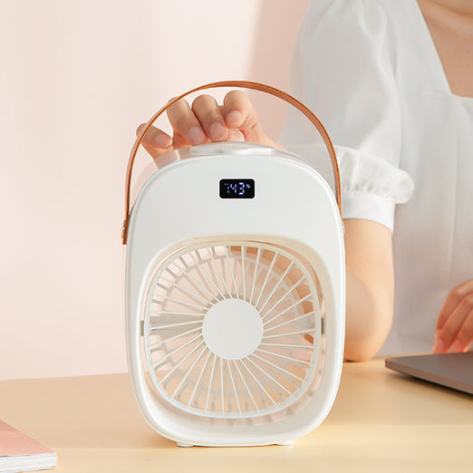 Ventilador humidificador portátil. Color blanco. - Oma Home