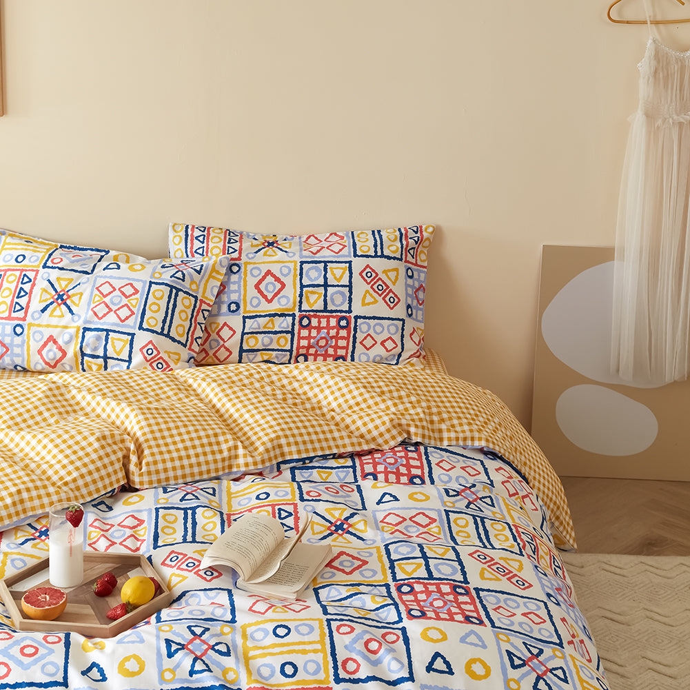 Funda nórdica reversible con estampado multicolor. - Oma Home
