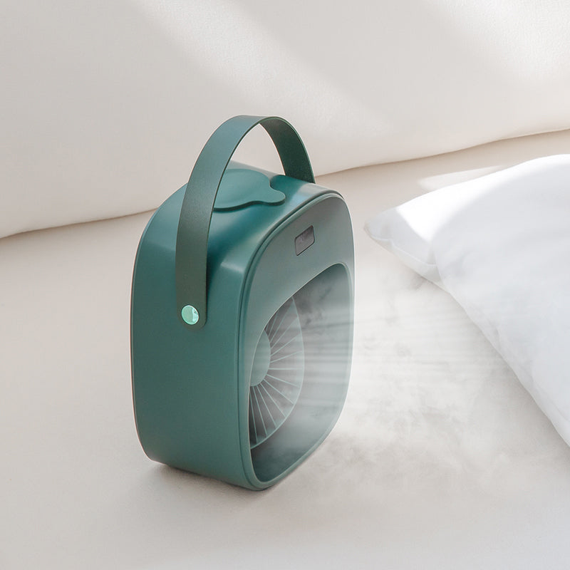 Ventilador humidificador portátil. Color verde. - Oma Home