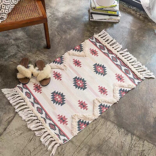 Alfombra Rombos. Rojo/Negro 60 cm x 90 cm. - Oma Home