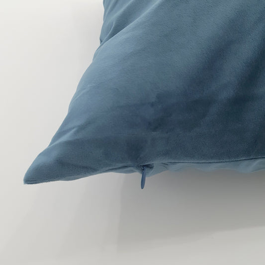 Funda de cojín terciopelo. Color Azul. - Oma Home