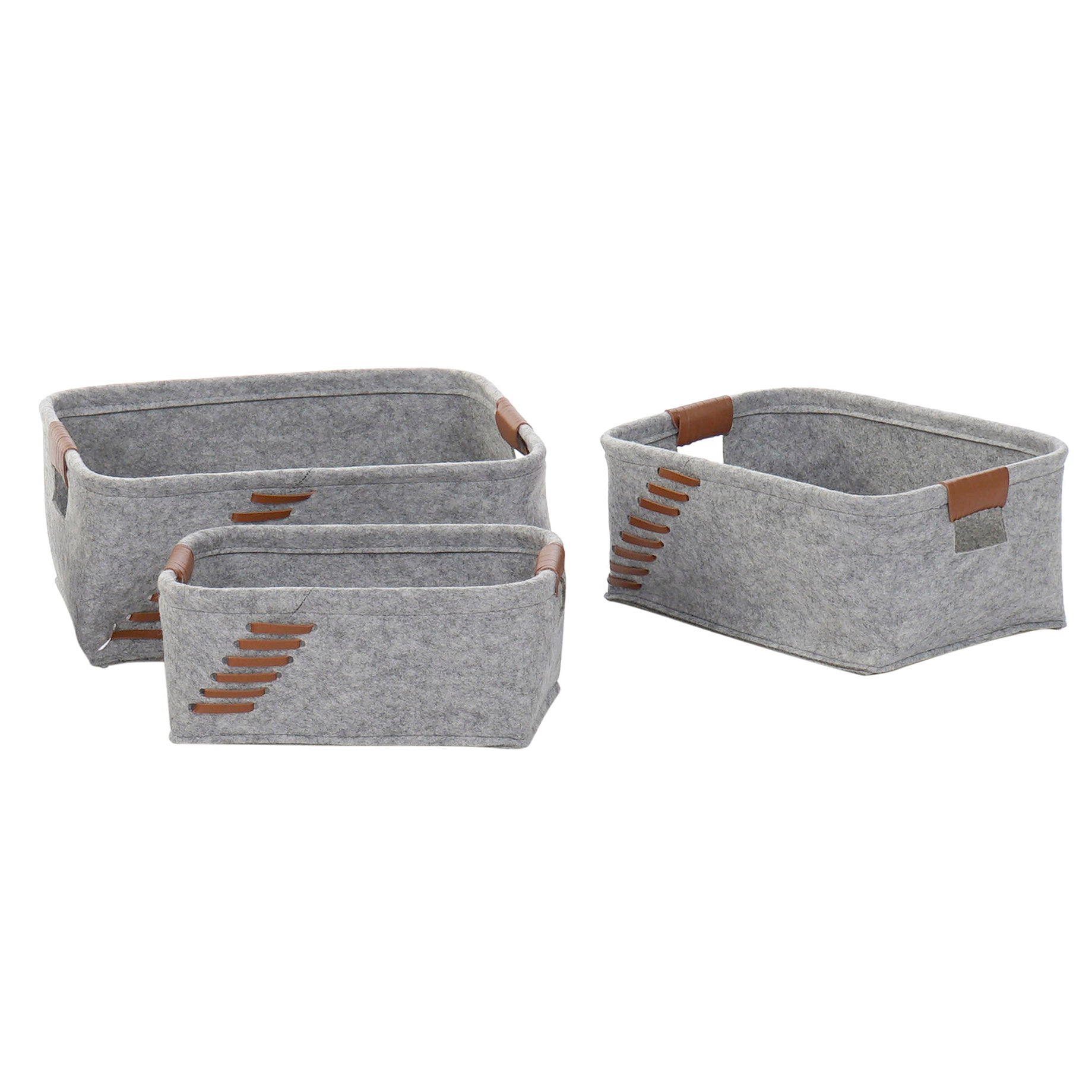 Cesta de fieltro. Gris claro. - Oma Home