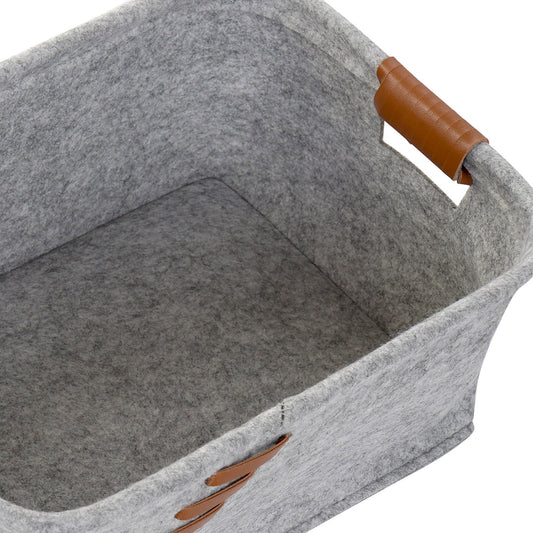 Cesta de fieltro. Gris claro. - Oma Home