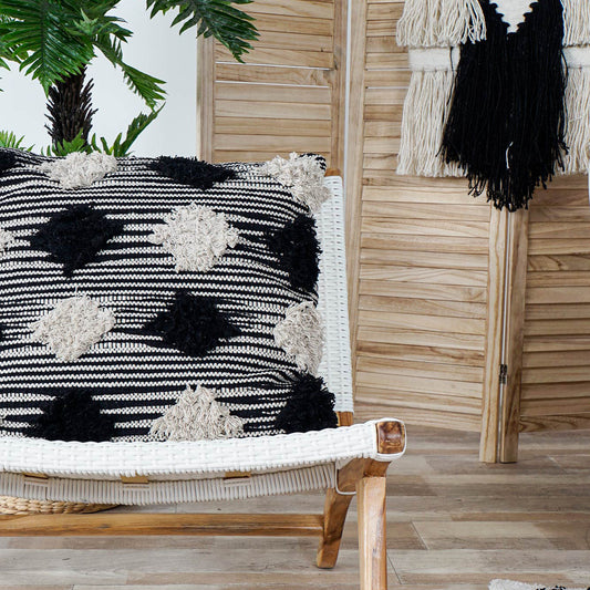 Funda de cojín étnico de rombos, 60cm x 60cm. - Oma Home