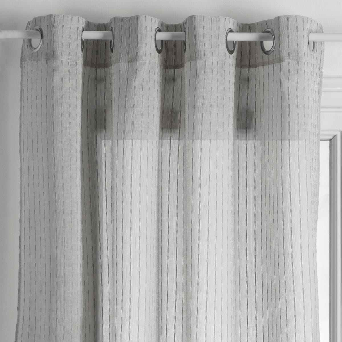 Cortina con rayas. Color Gris. 140 cm x 260 cm. - Oma Home