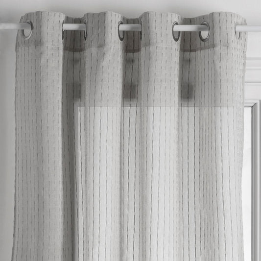 Cortina con rayas. Color Gris. 140 cm x 260 cm. - Oma Home