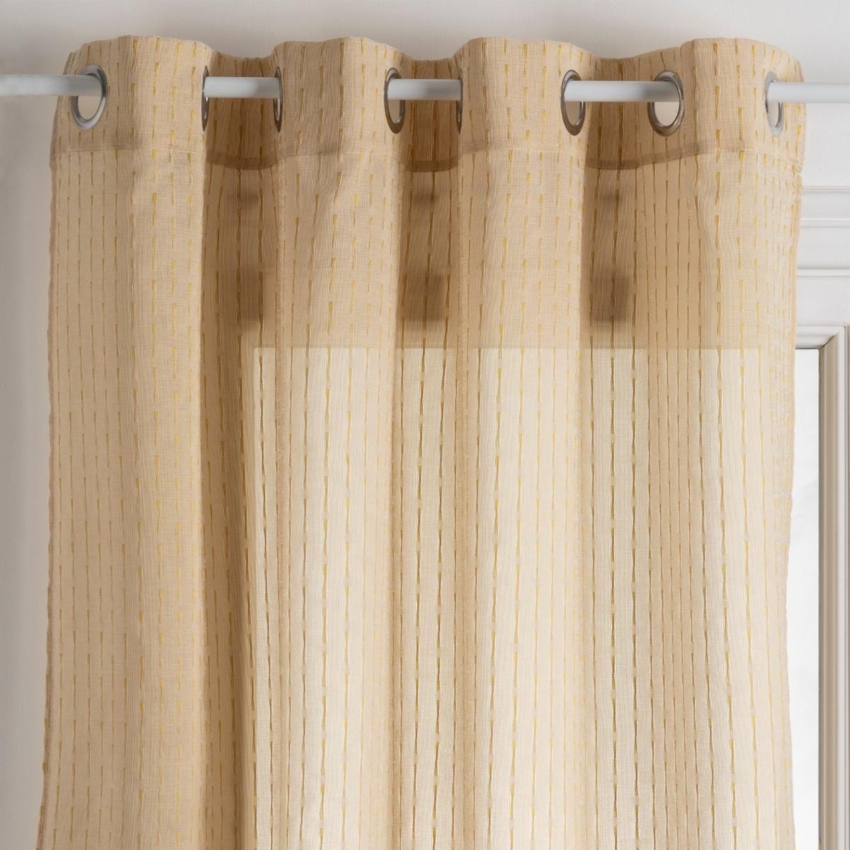 Cortina con rayas. Color Ocre. 140cm x 260cm. - Oma Home
