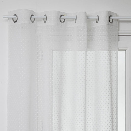 Cortina visillo jacquard blanco. 140cm x 240cm. - Oma Home
