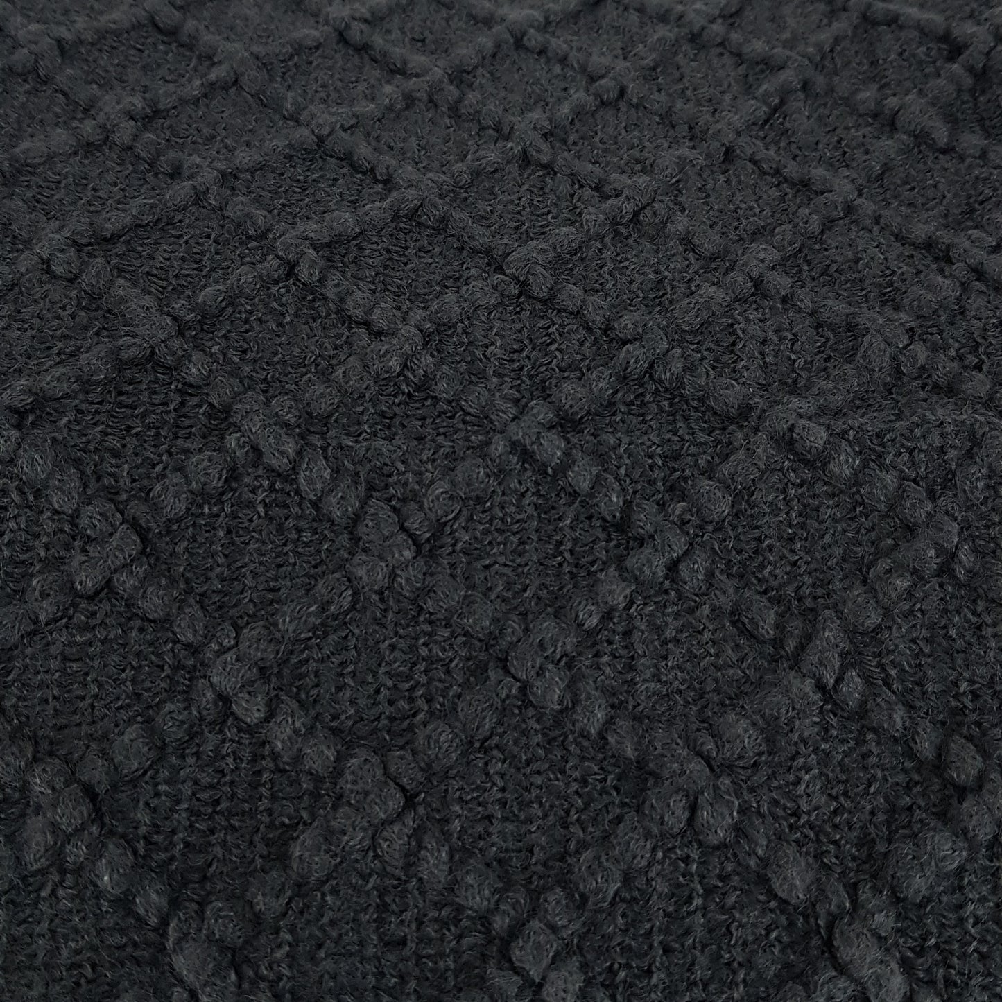 Manta de punto con flecos. Color gris oscuro. - Oma Home