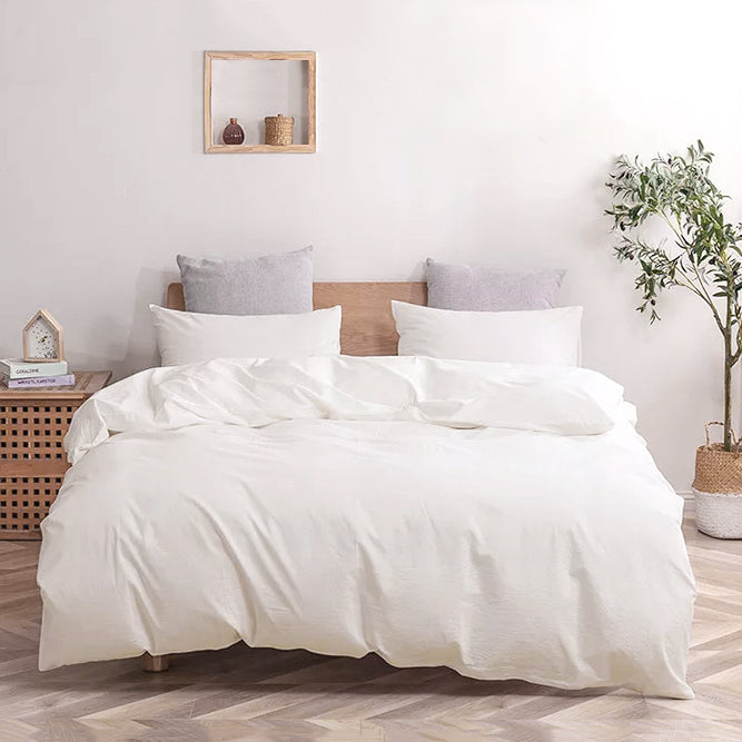 Funda nórdica 100% algodón percal, 300 hilos. Color blanco. - Oma Home