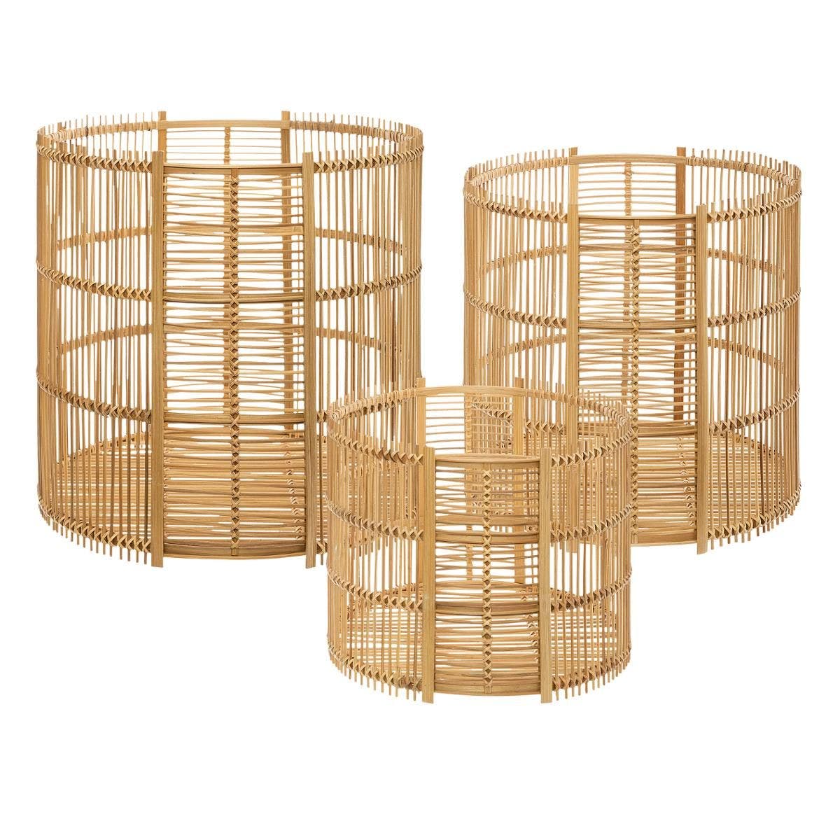 Cesta redonda de bambú. - Oma Home
